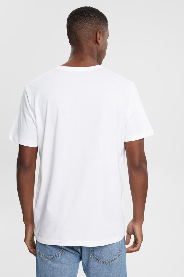 T-shirt à imprimé sur la poitrine, WHITE, detail image number 3