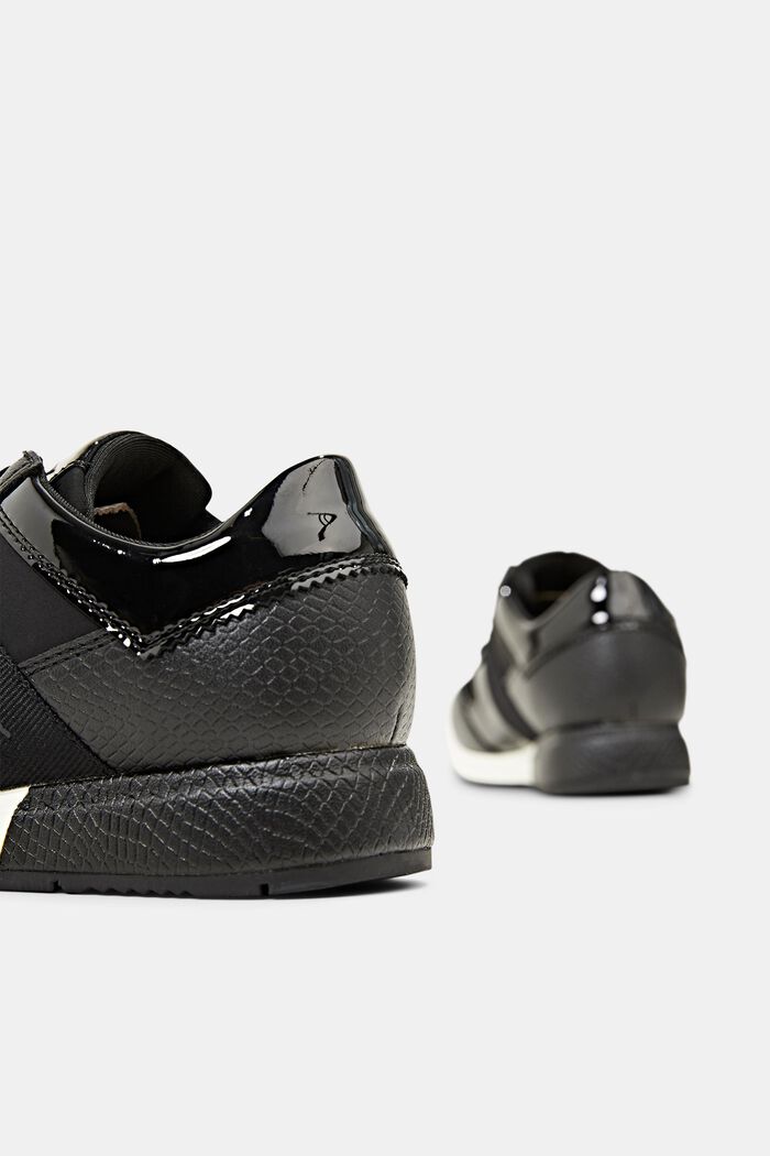 Sneakers en similicuir, BLACK, detail image number 5