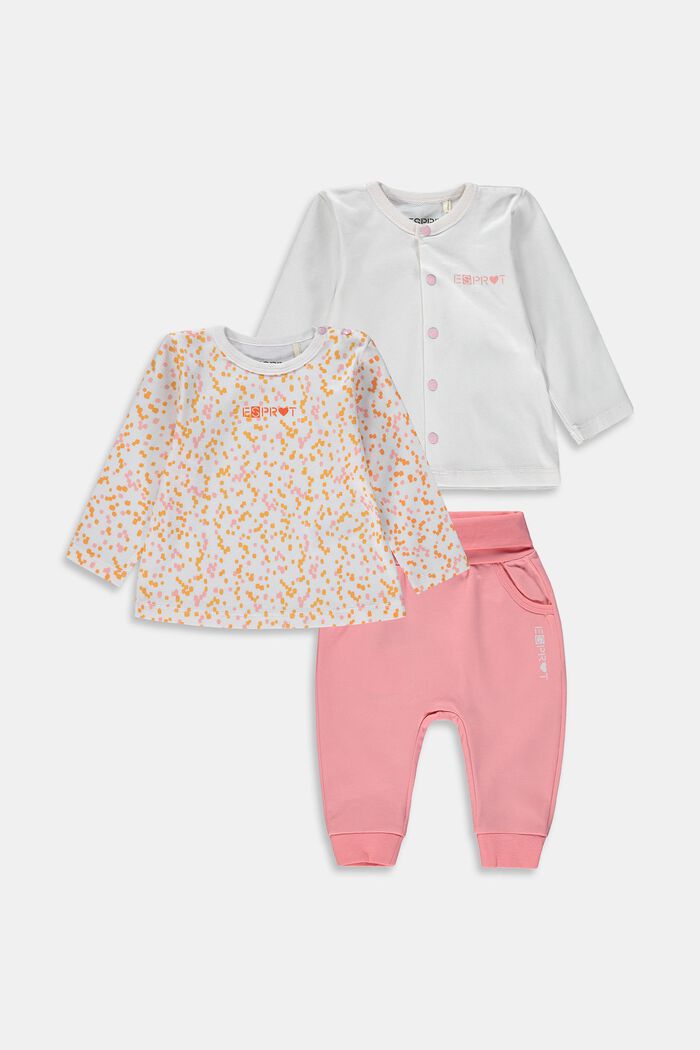 Lot mixte : cardigan, t-shirt à manches longues et pantalon, PASTEL PINK, detail image number 0