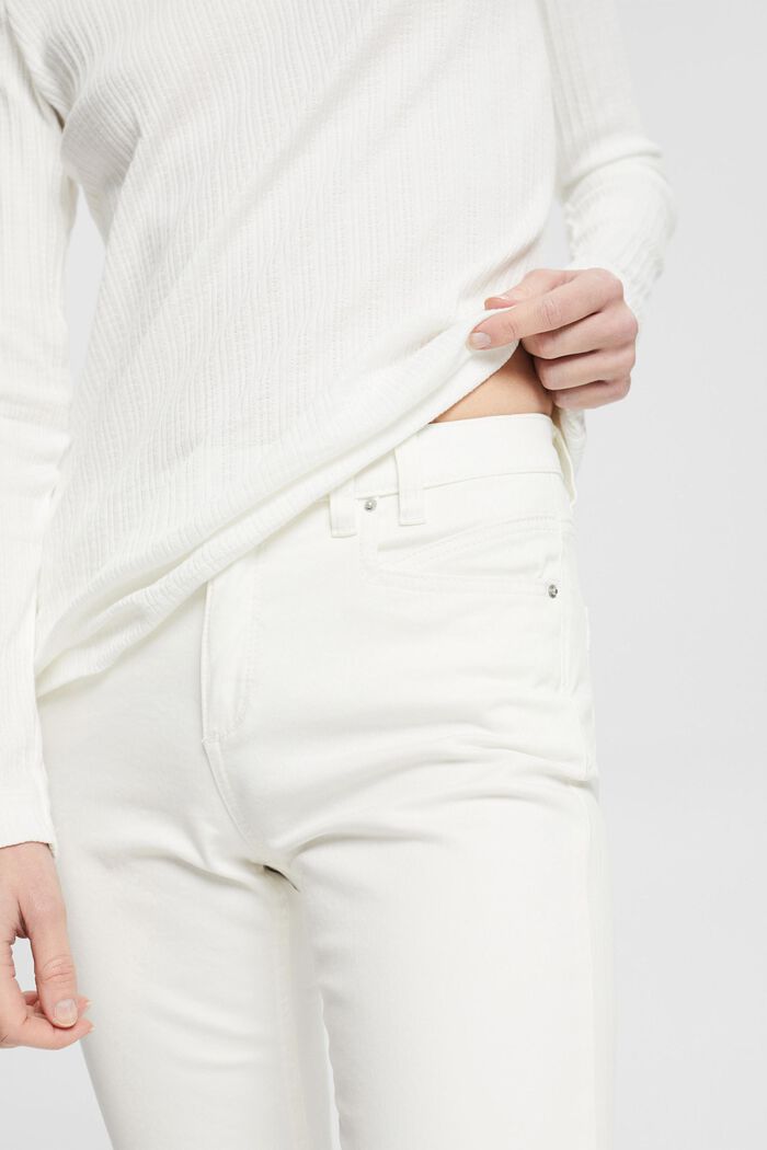 Pantalon stretch longueur corsaire, WHITE, detail image number 2