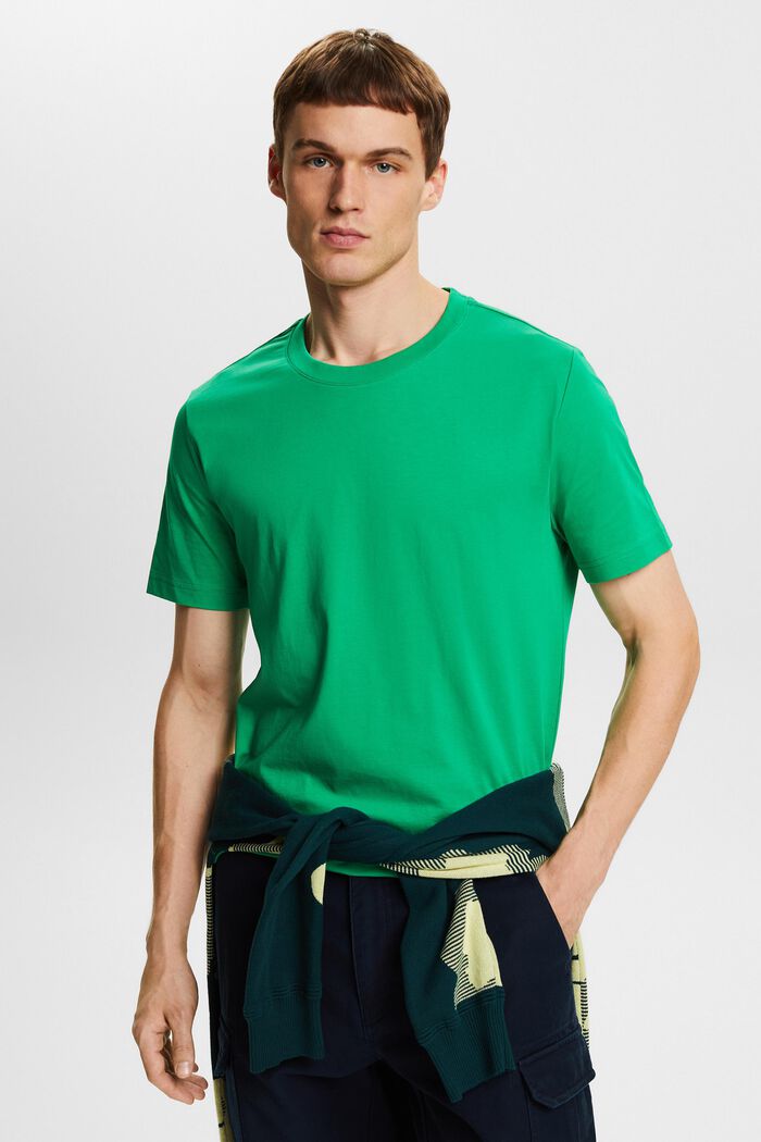 T-shirt en jersey à col ras-du-cou, NEW GREEN, detail image number 0