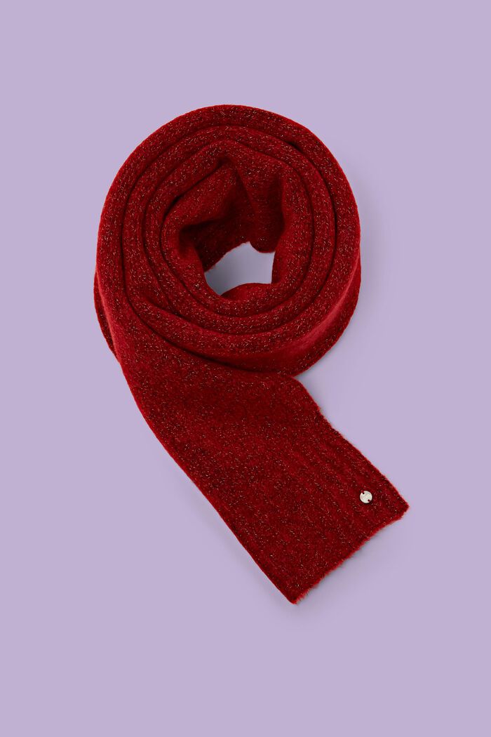 Écharpe en mohair et laine mélangée, DARK RED, detail image number 0