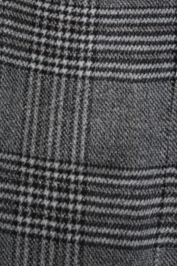 En matières recyclées : manteau à carreaux en laine mélangée à teneur en cachemire, BLACK, detail image number 8