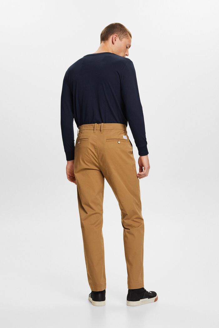 Pantalon chino droit en twill de coton, CAMEL, detail image number 3