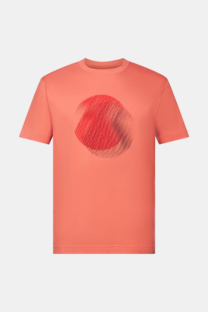 T-shirt à imprimé sur le devant, 100 % coton, CORAL RED, detail image number 6