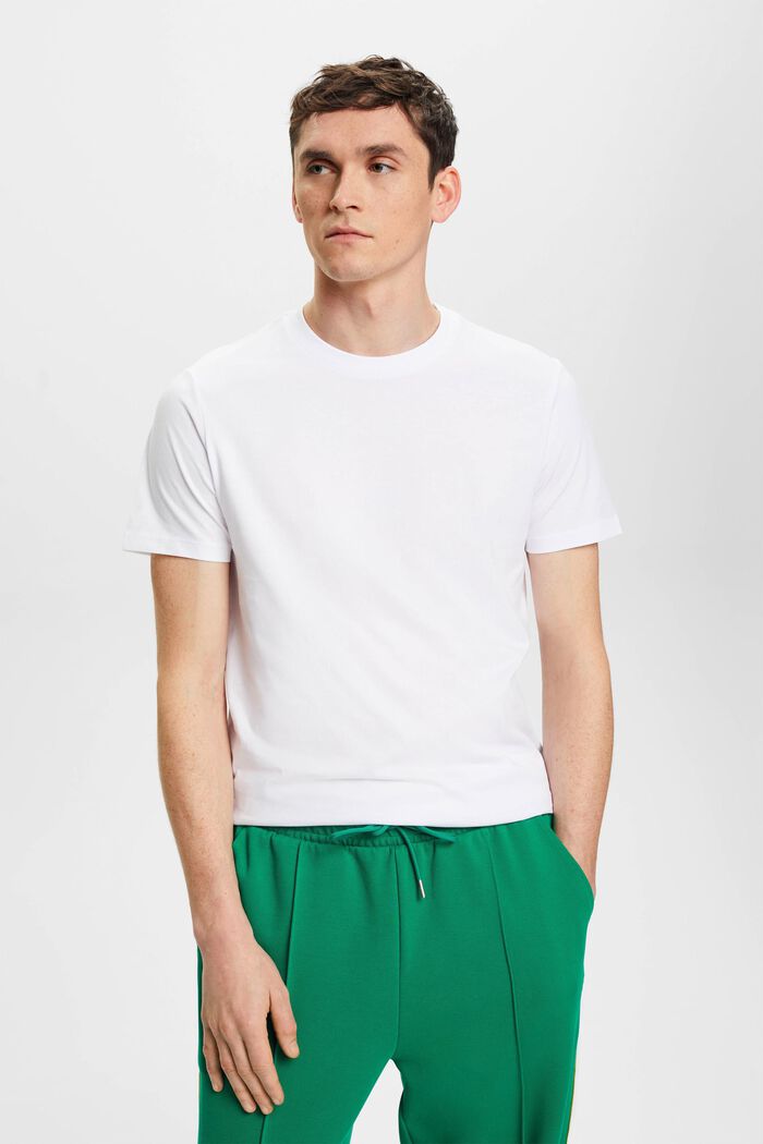 T-shirt en coton de coupe Slim Fit, WHITE, detail image number 0