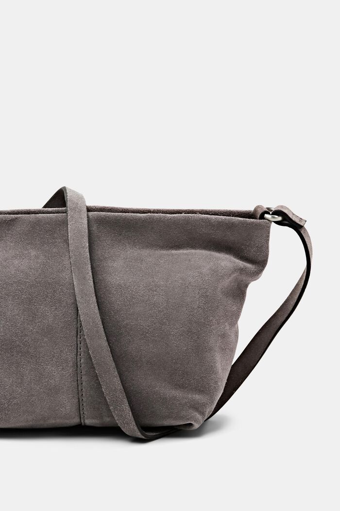 Petit sac porté épaule en daim, TAUPE, detail image number 1