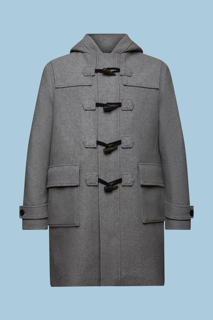 Duffle-coat en laine mélangée, MEDIUM GREY, detail image number 6