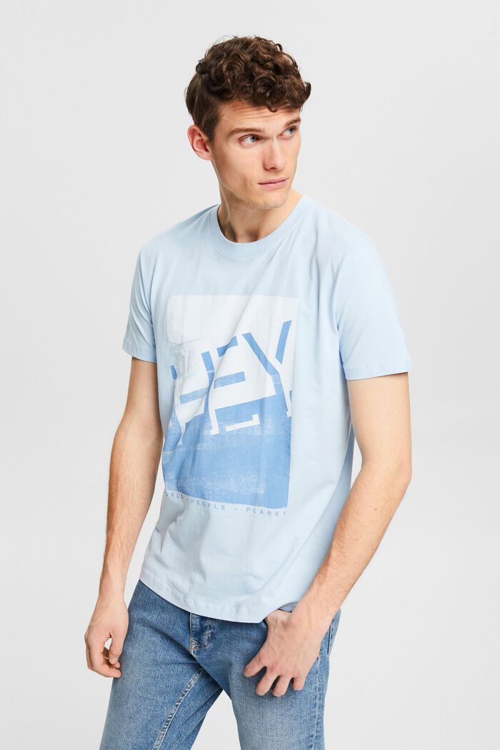 T-shirt en jersey à grand imprimé sur le devant, LIGHT BLUE, detail image number 0