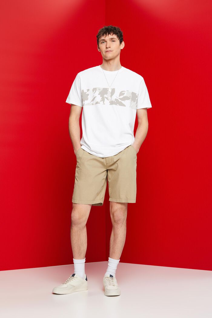 T-shirt à imprimé sur le devant, 100 % coton, WHITE, detail image number 4