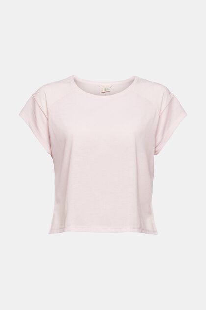 T-shirt avec empiècements mesh, LENZING™ ECOVERO™, LIGHT PINK, overview