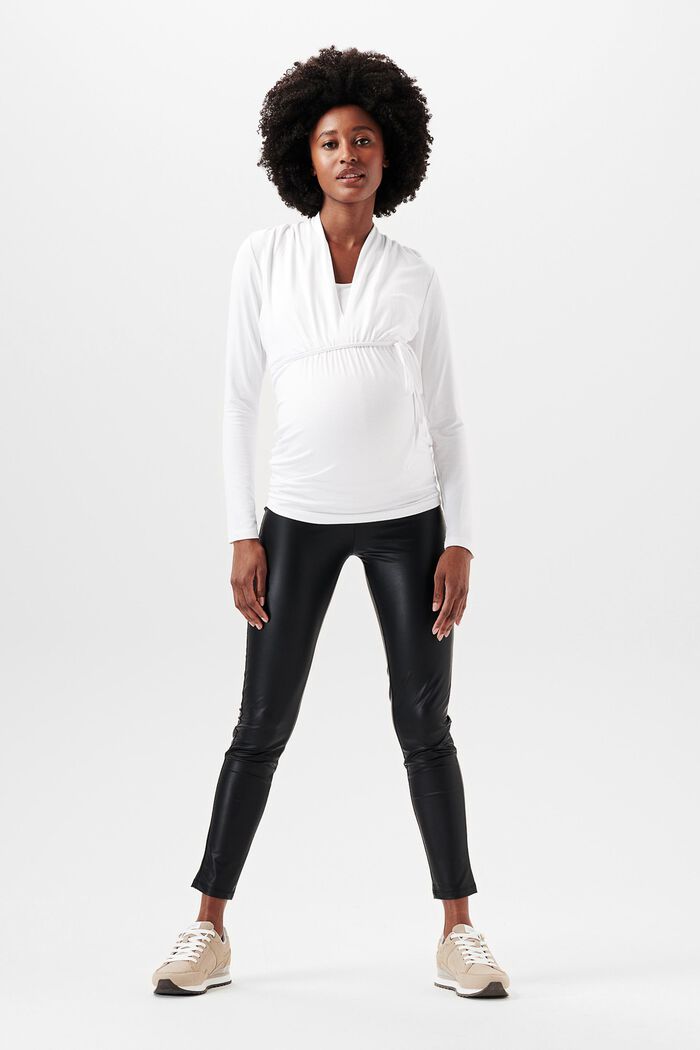 T-shirt d’allaitement à manches longues, LENZING™ ECOVERO™, WHITE, detail image number 0