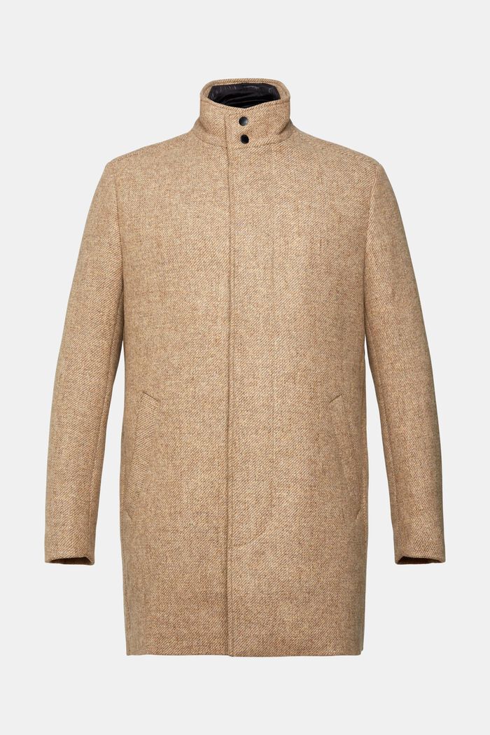 Manteau rembourré en laine mélangée, avec doublure amovible