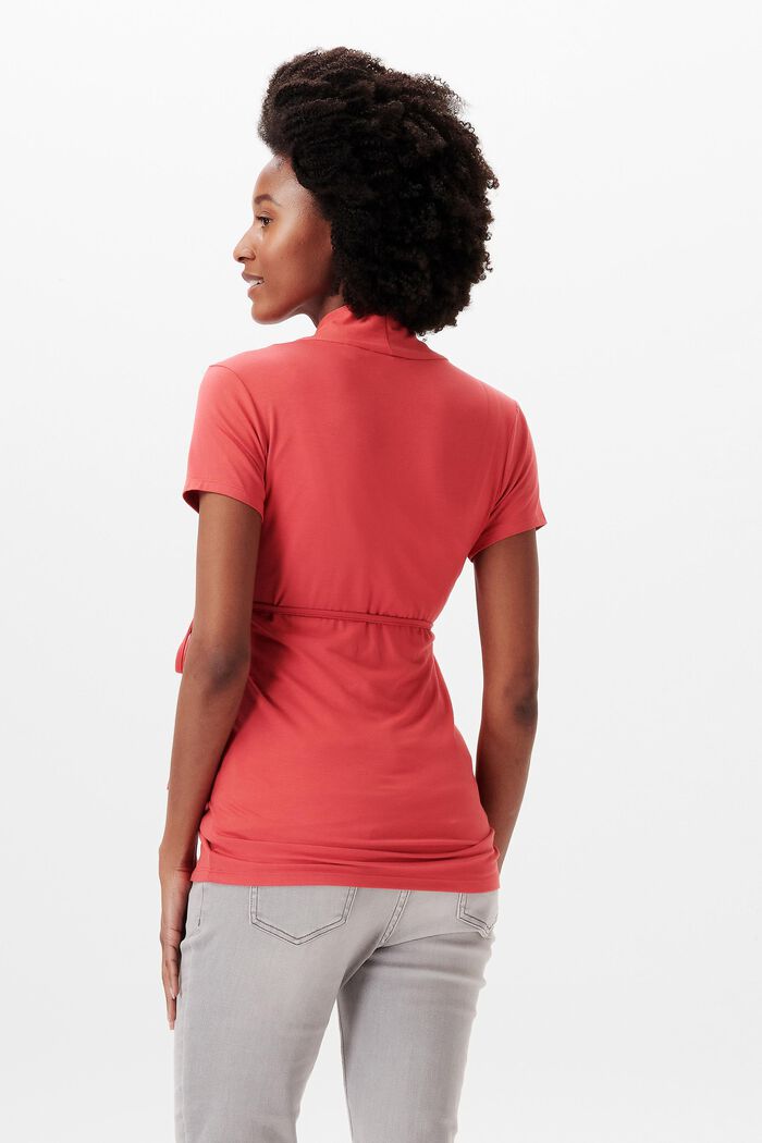 T-shirt à encolure en V, LENZING™ ECOVERO™, RED, detail image number 3