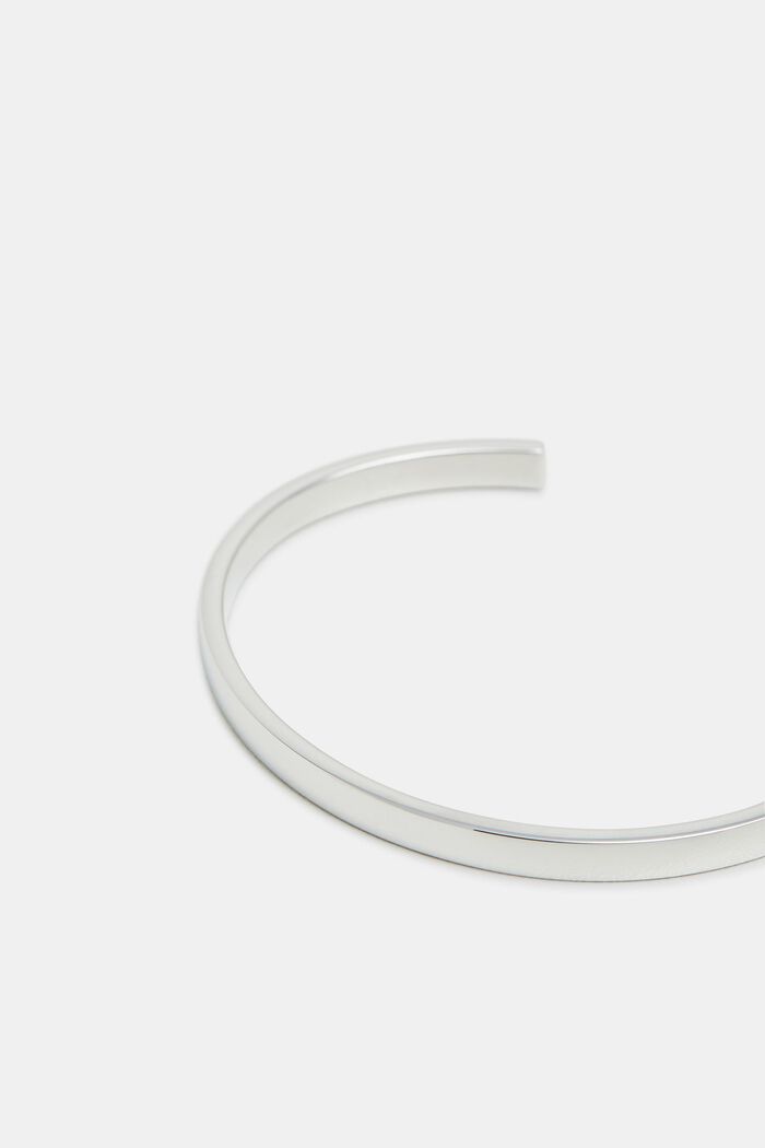 Bracelet ouvert en acier inoxydable, SILVER, detail image number 1