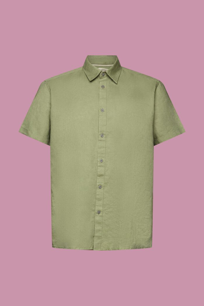T-shirt à manches courtes en mélange de lin et de coton, LIGHT KHAKI, detail image number 7