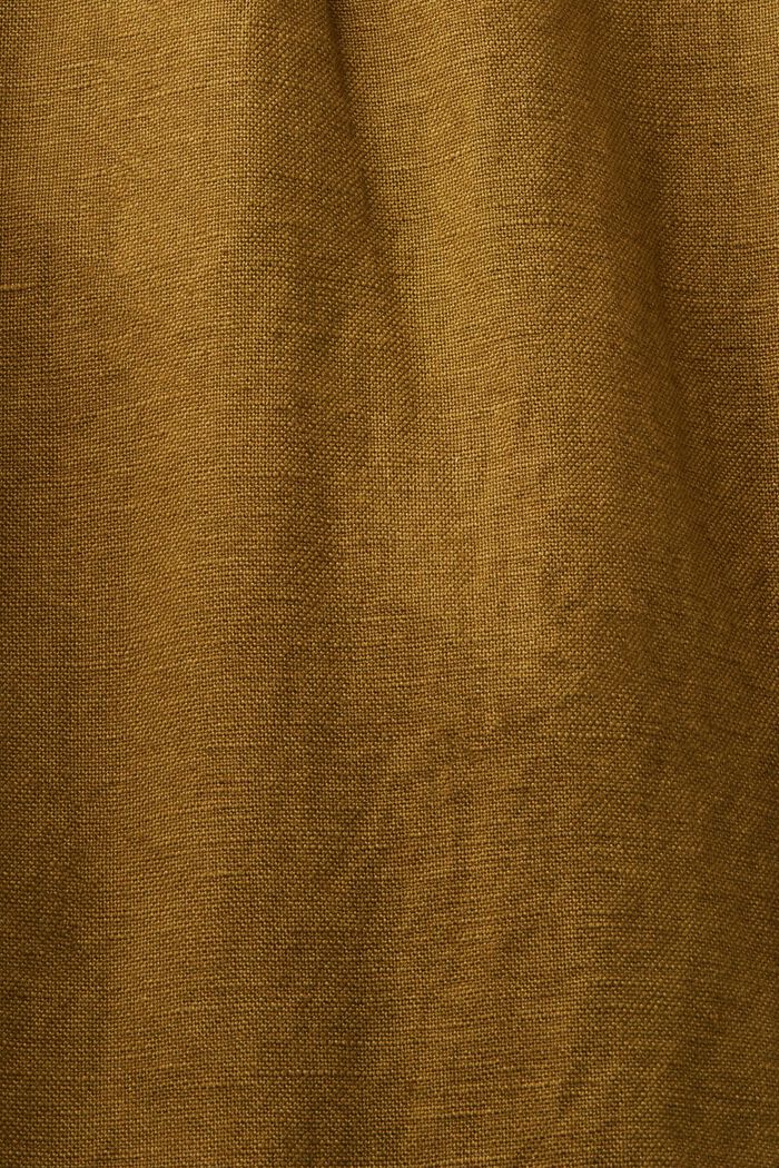 Pantalon de coupe droite en lin et coton, OLIVE, detail image number 5