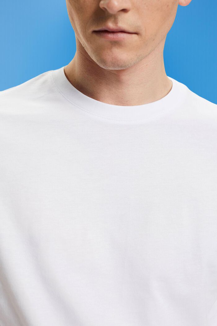 T-shirt en coton de coupe Slim Fit, WHITE, detail image number 2