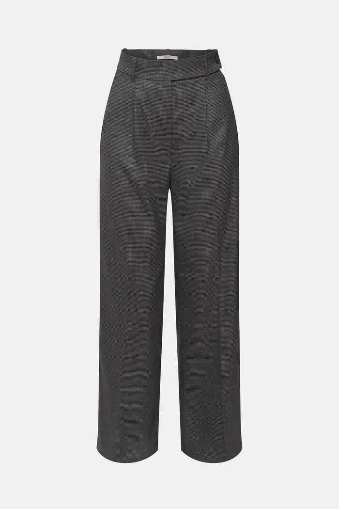 Pantalon pied-de-poule à taille haute, DARK GREY, detail image number 6