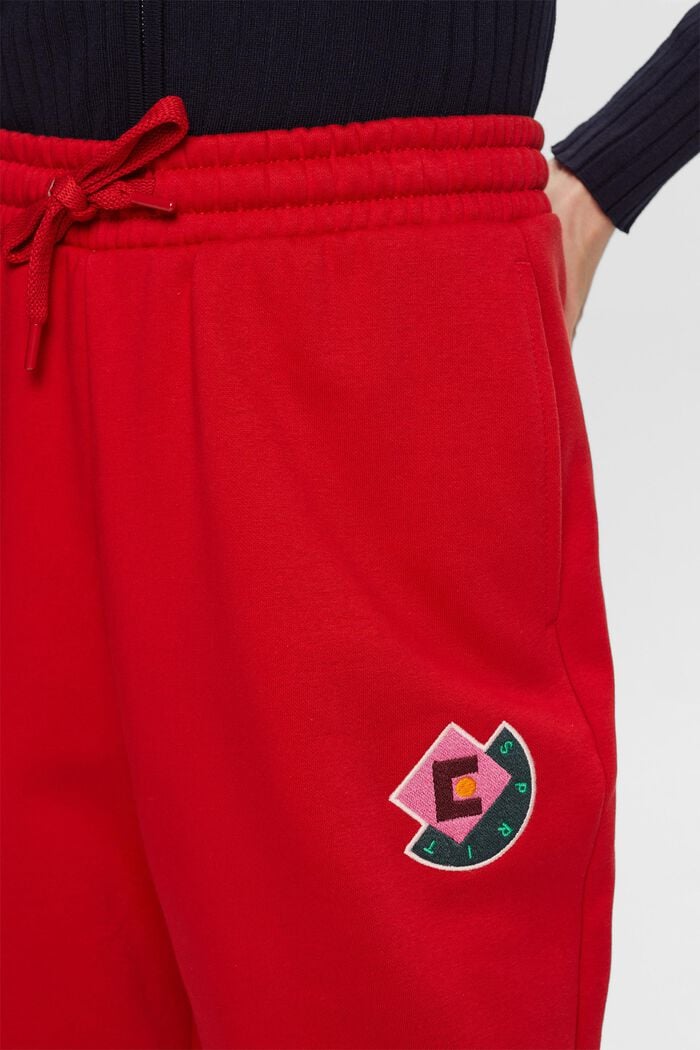 Pantalon de jogging en molleton à logo appliqué, DARK RED, detail image number 2