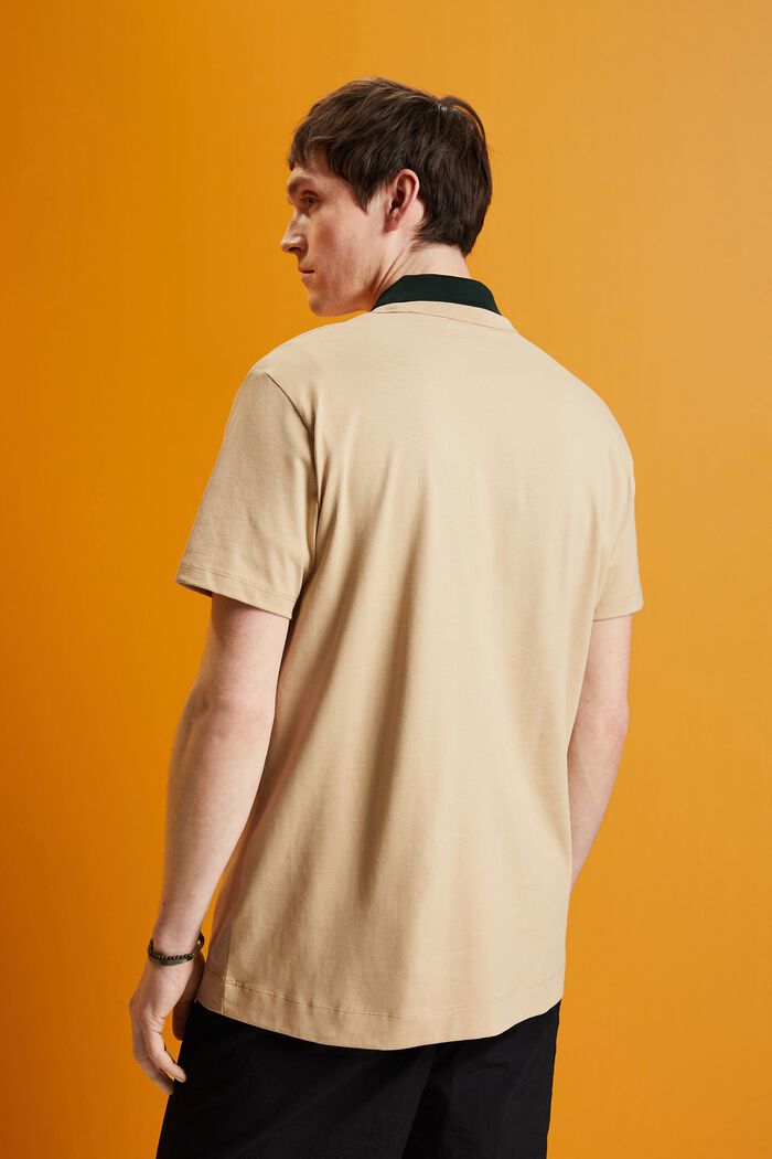 T-shirt à encolure ronde, 100 % coton, SAND, detail image number 3