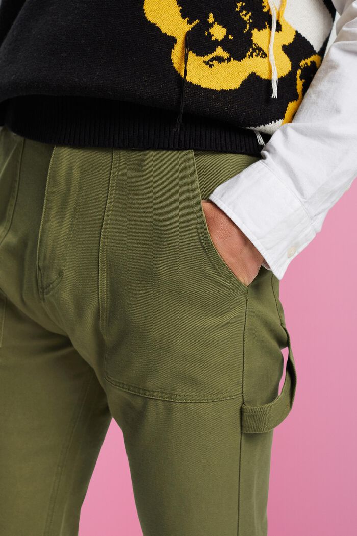 Pantalon de style cargo en coton, OLIVE, detail image number 2