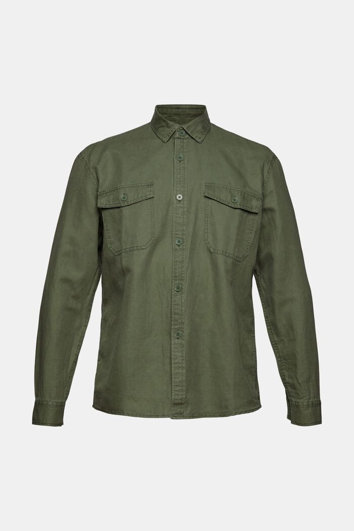 En lin mélangé : chemise oversize, GREEN, detail image number 7