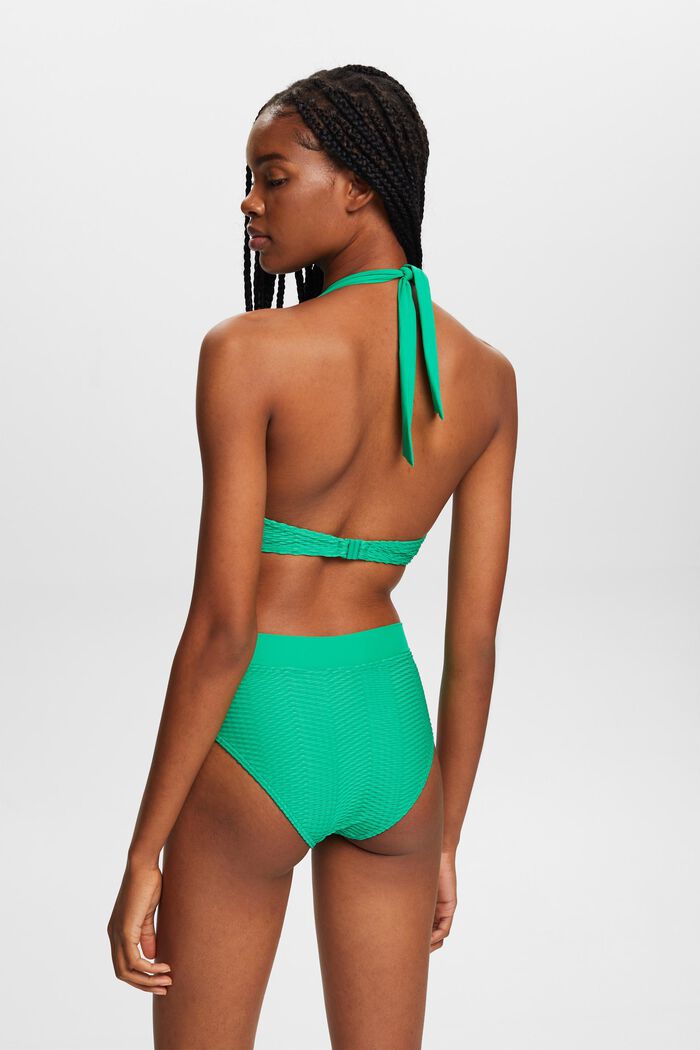 En matière recyclée : le haut de bikini texturé à armatures, GREEN, detail image number 2