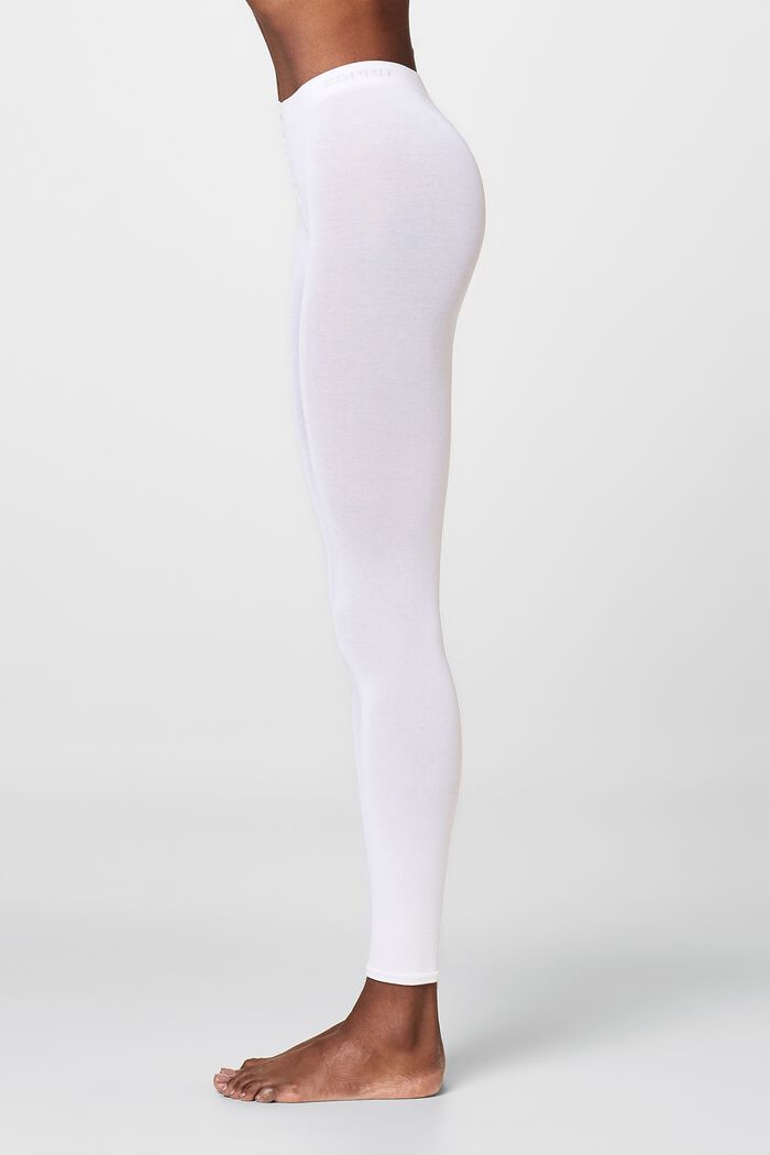 Leggings opaques, coton mélangé, WHITE, detail image number 3