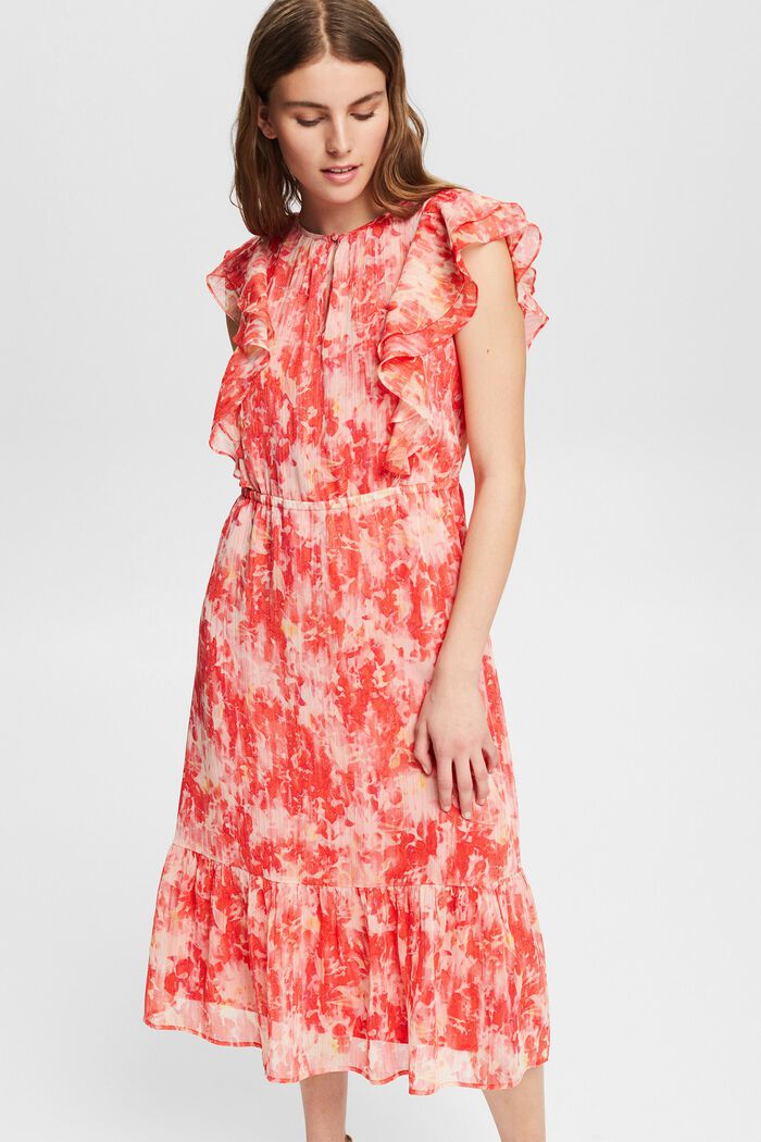 En matière recyclée : la robe en mousseline à effet scintillant, RED, detail image number 0