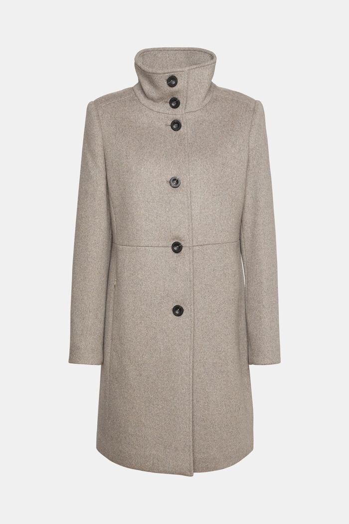 Manteau à teneur en laine, TAUPE, detail image number 6