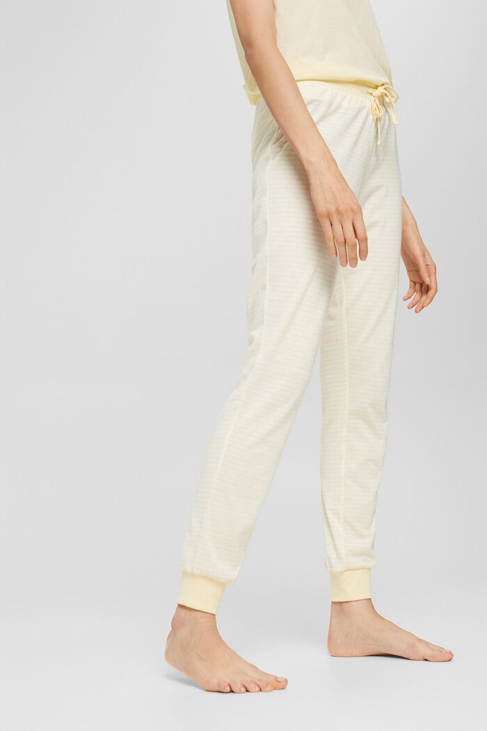Pantalon de pyjama en jersey, coton biologique mélangé, NEW PASTEL YELLOW, detail image number 0
