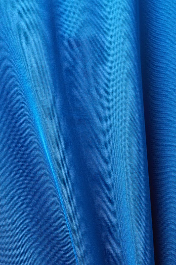 Blouse en satin à basque drapée, BRIGHT BLUE, detail image number 5