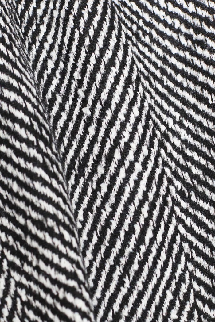 Manteau à chevrons en laine mélangée, BLACK, detail image number 3