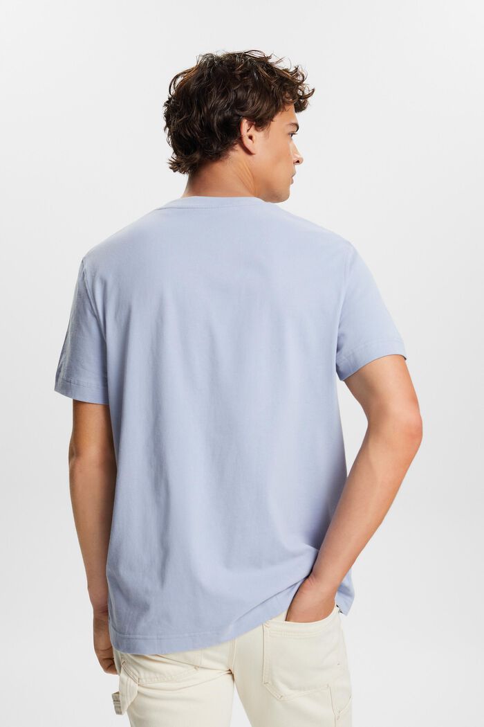 T-shirt à encolure ronde en jersey de coton, LIGHT BLUE LAVENDER, detail image number 4