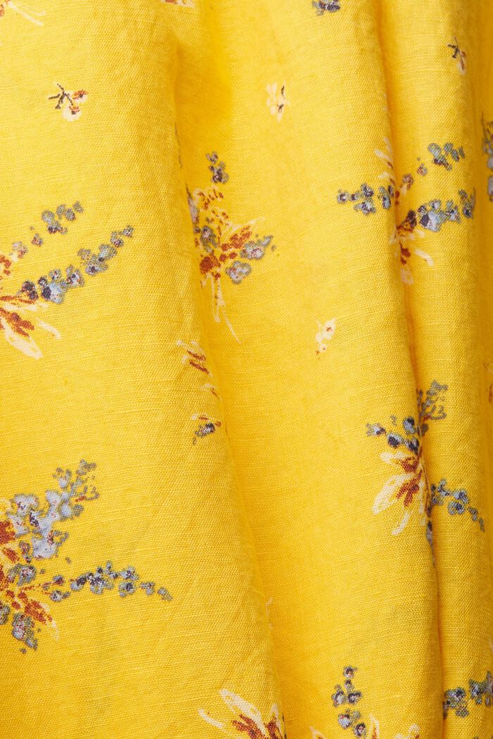 En lin mélangé : le chemisier à motif floral, SUNFLOWER YELLOW, detail image number 4