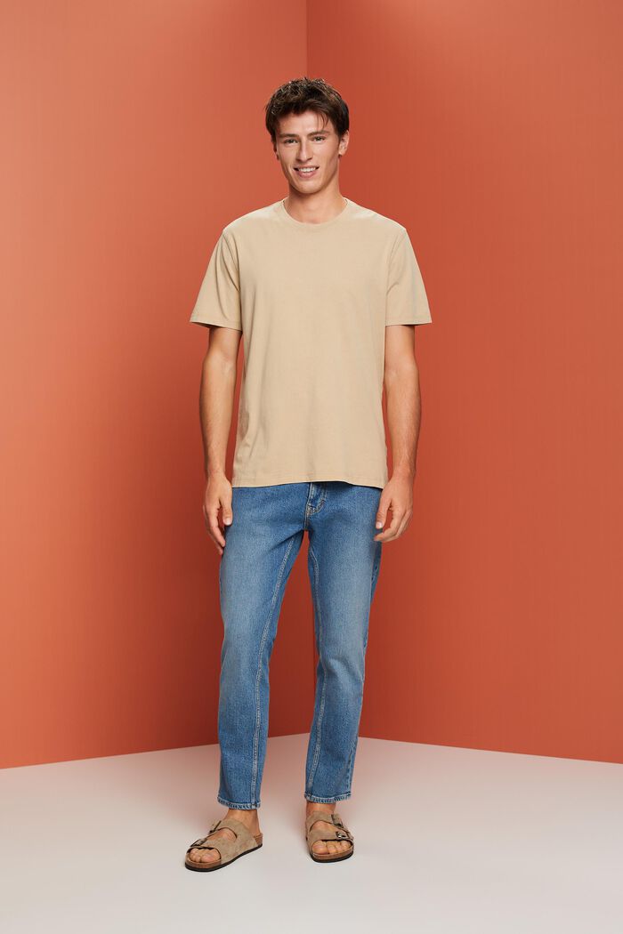 T-shirt en jersey teint en pièce, 100 % coton, SAND, detail image number 4