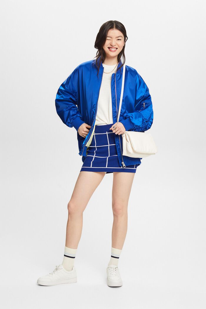 Mini-jupe en maille jacquard, BRIGHT BLUE, detail image number 1