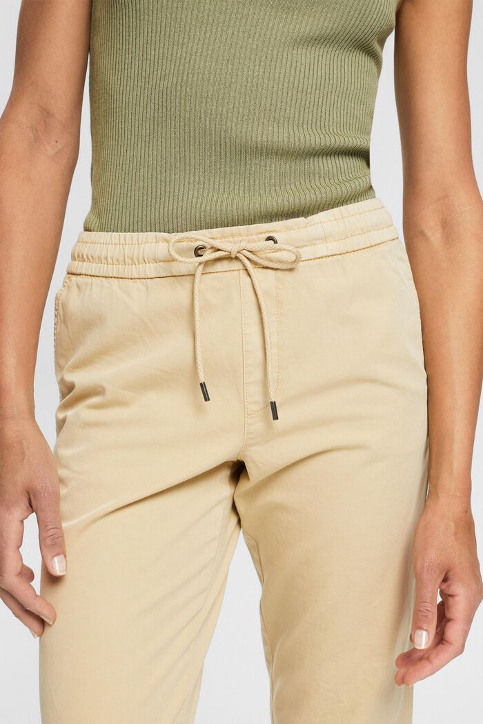Pantalon en coton Pima doté d´un cordon de serrage à la taille, SAND, detail image number 2