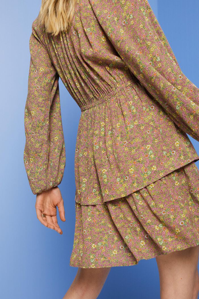 Mini-robe étagée à imprimé, CITRUS GREEN, detail image number 2