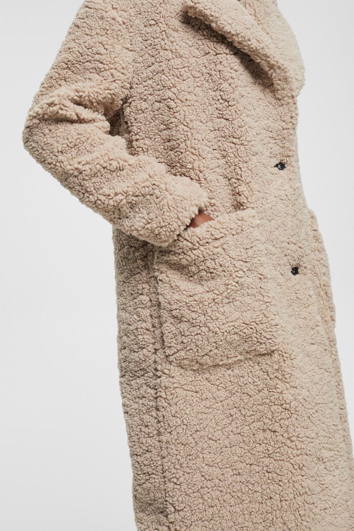 Manteau en peluche, LIGHT TAUPE, detail image number 3