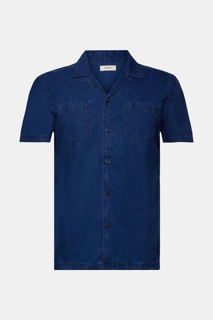 Chemise à manches courtes en jean, 100 % coton