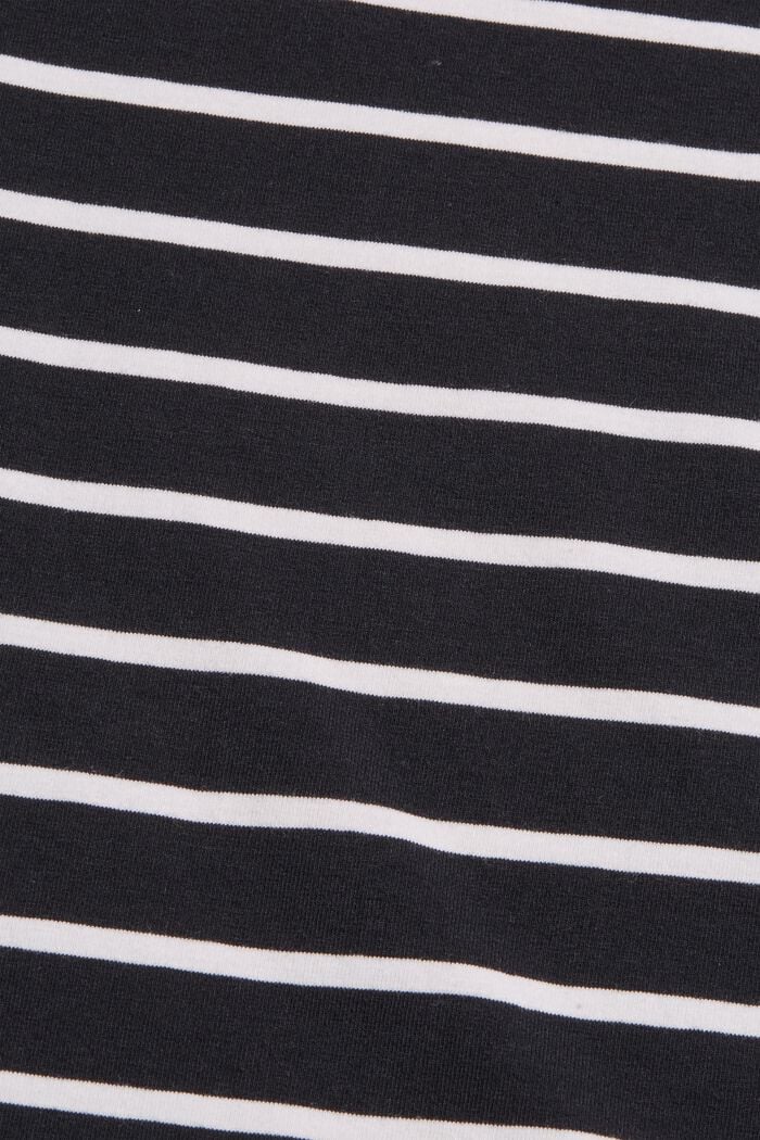 T-shirt rayé à manches longues en coton bio, BLACK, detail image number 4