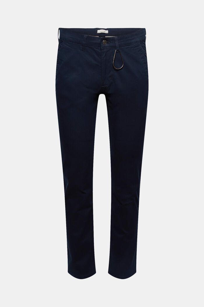 Chino stretch, coton biologique, NAVY, detail image number 0
