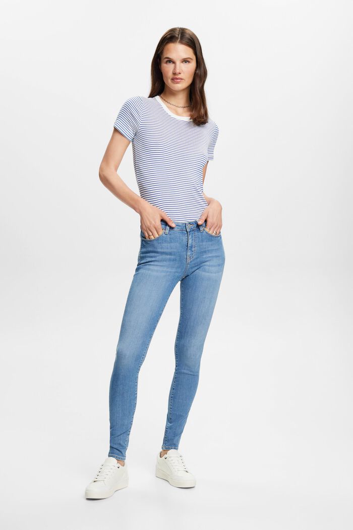Jean Skinny en coton durable, BLUE LIGHT WASHED, detail image number 4