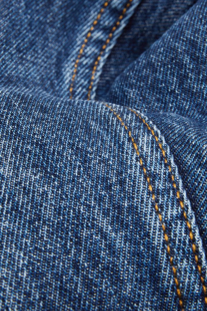 Jean à jambes droites en coton durable, BLUE DARK WASHED, detail image number 7