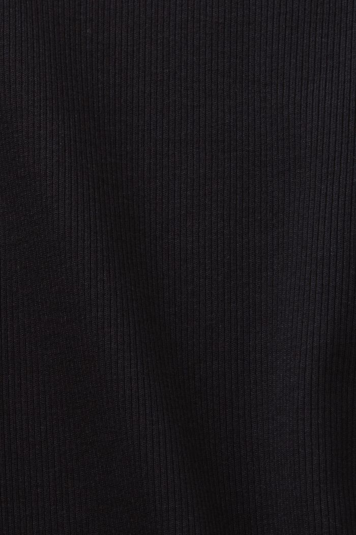 T-shirt en jersey côtelé, BLACK, detail image number 5