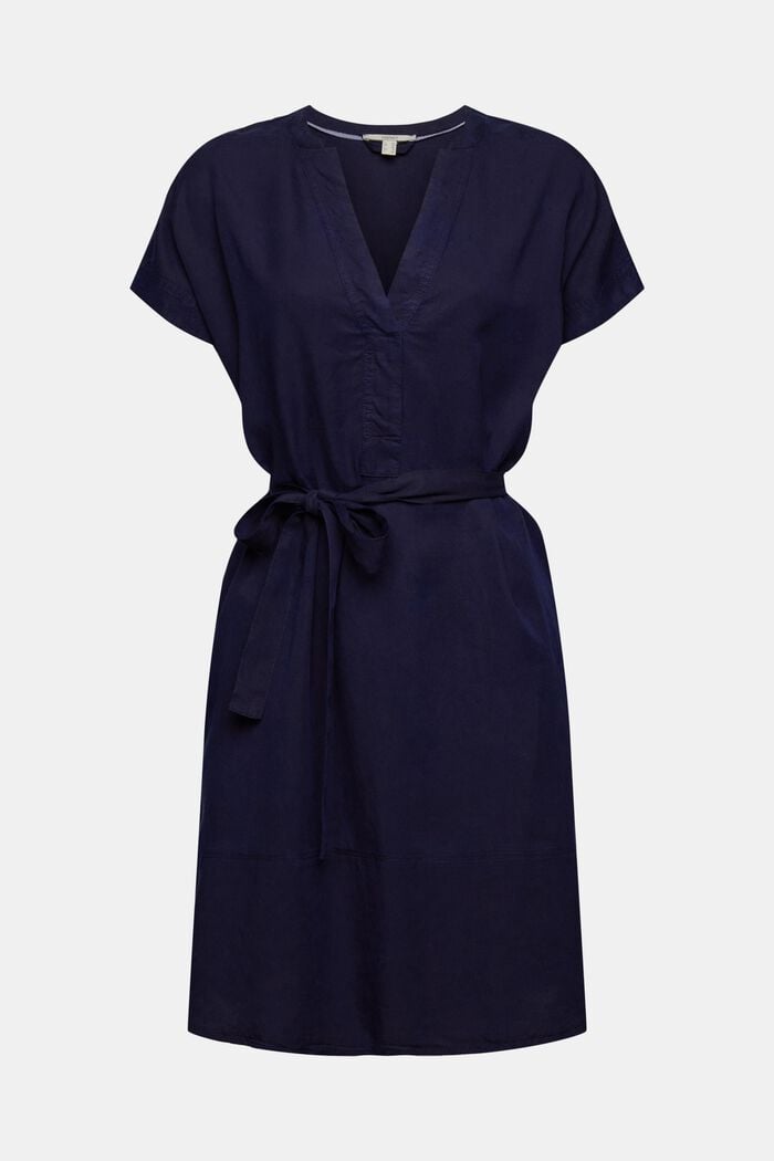 En TENCEL™ : la robe tunique à ceinture, NAVY, detail image number 7