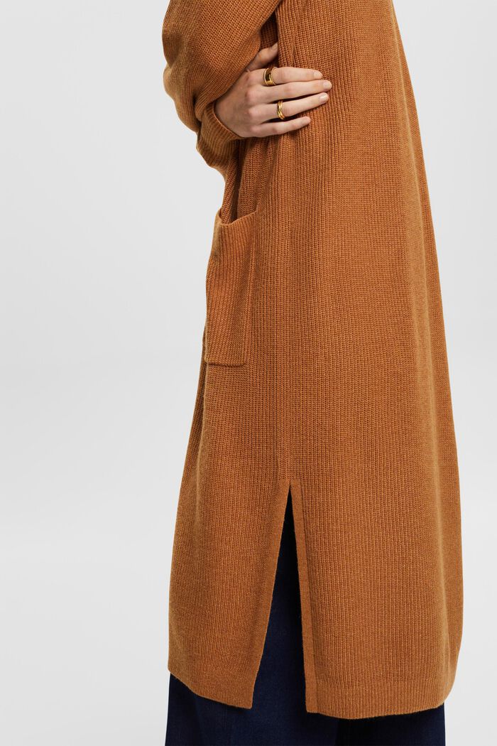 Cardigan long à capuche sans fermeture, CARAMEL, detail image number 2