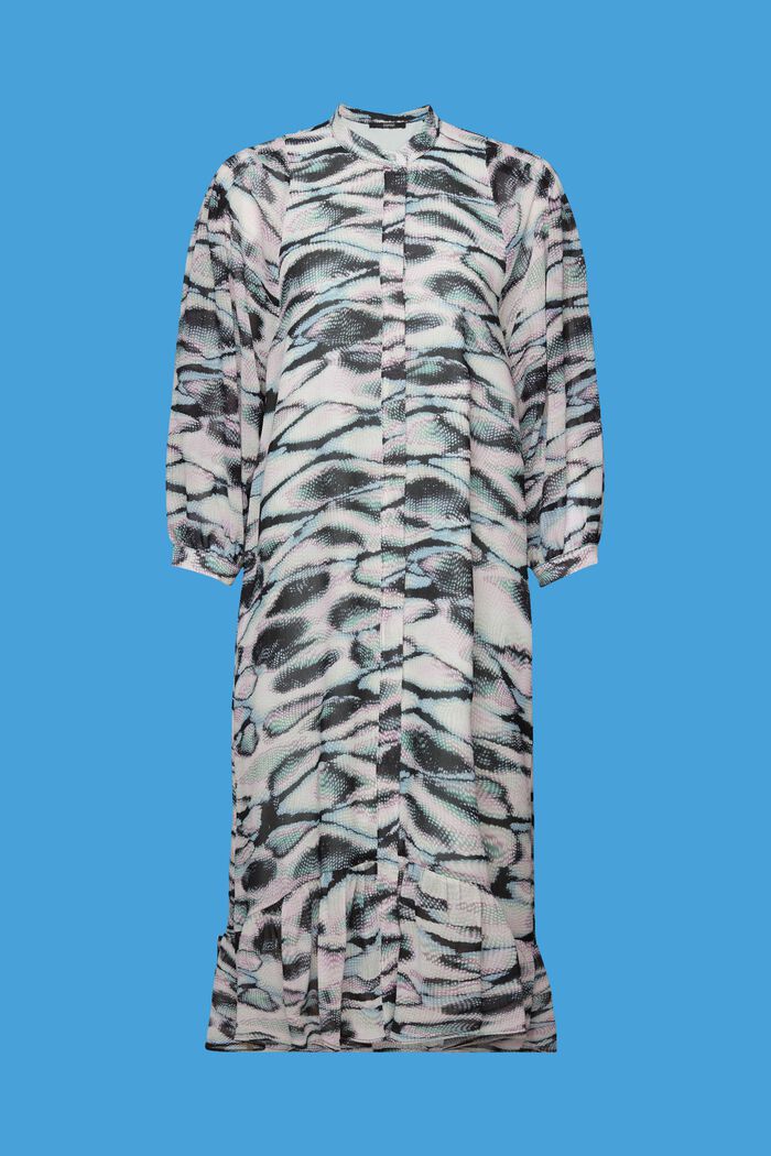 En matière recyclée : la robe longueur midi en mousseline, EMERALD GREEN, detail image number 6
